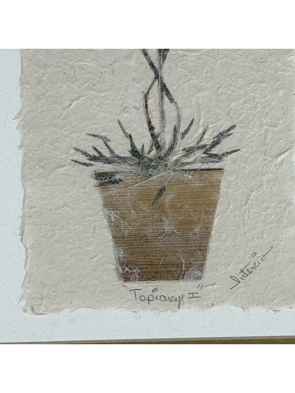 Vintage Pressed Flower Art Topiary I Framed Wall Decor S-2